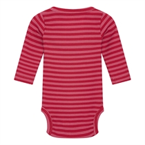 BIRKHOLM Stribet Rib Body Chili Rød & Hindbær Rosa